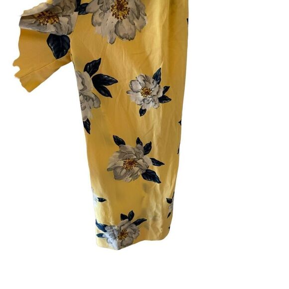 J by JOA Jumpsuit Women Yellow  Blue Floral Bohemian Y2K Wide Leg Zipper Ruffles - Picture 3 of 16